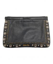 MIU MIU（ミュウミュウ）の古着「ビジュークラッチバッグ」｜ブラック