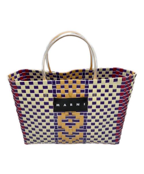 MARNI MARKET（マルニ マーケット）MARNI MARKET (マルニ マーケット) ピクニックバッグ ホワイト×パープル×イエローの古着・服飾アイテム