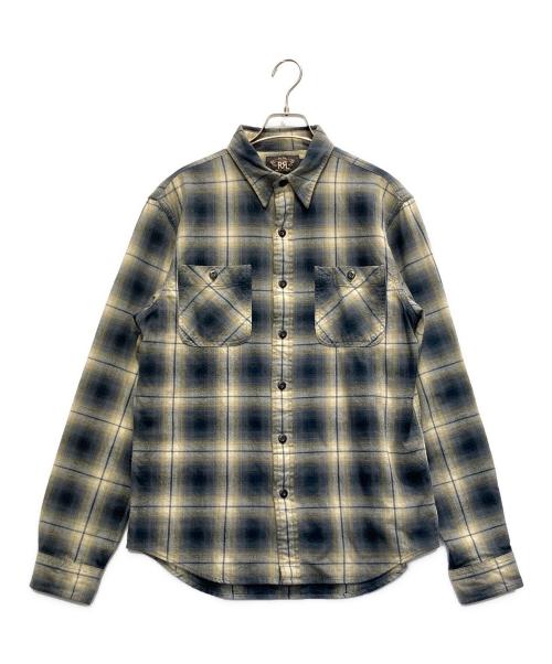 RRL（ダブルアールエル）RRL (ダブルアールエル) 長袖シャツ ブルー×イエロー サイズ:Mの古着・服飾アイテム
