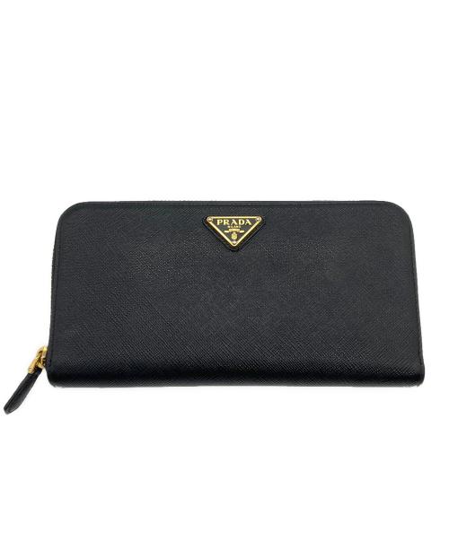 PRADA（プラダ）PRADA (プラダ) ラウンドファスナー財布 ブラックの古着・服飾アイテム