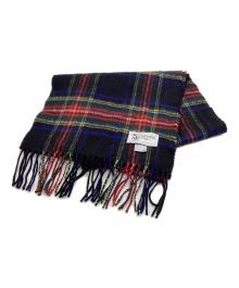 JOHNSTONS OF ELGIN（ジョンストンズオブエルガン）の古着「カシミヤマフラー」｜ブラック×レッド×グリーン