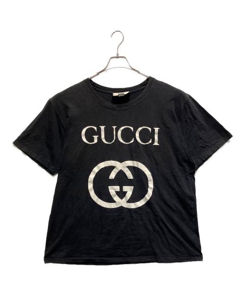 GUCCI（グッチ）GUCCI (グッチ) インターロッキングGオーバーサイズT ブラック サイズ:XXLの古着・服飾アイテム
