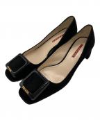 PRADA SPORTSプラダスポーツ）の古着「ポインテッド トゥ バックル パンプス」｜ブラック