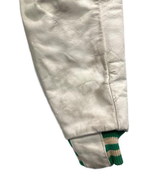 Golden Bear（ゴールデンベア）Golden Bear (ゴールデンベア) 袖革スタジャン グリーン×ホワイト サイズ:Mの古着・服飾アイテム