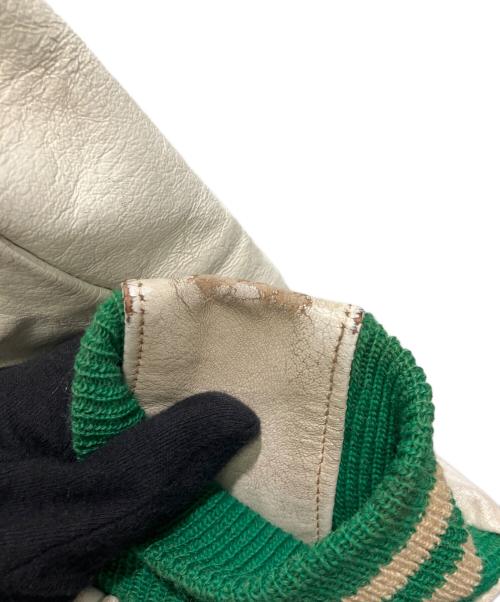 Golden Bear（ゴールデンベア）Golden Bear (ゴールデンベア) 袖革スタジャン グリーン×ホワイト サイズ:Mの古着・服飾アイテム