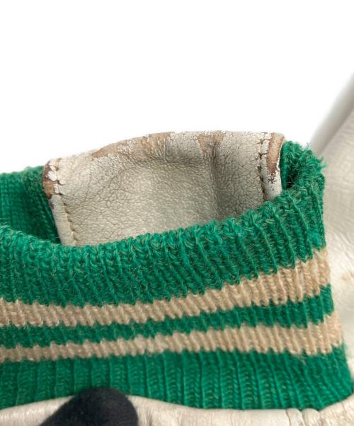 Golden Bear（ゴールデンベア）Golden Bear (ゴールデンベア) 袖革スタジャン グリーン×ホワイト サイズ:Mの古着・服飾アイテム