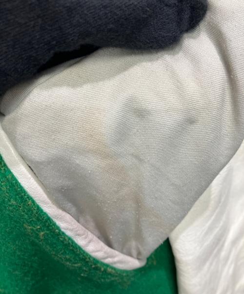 Golden Bear（ゴールデンベア）Golden Bear (ゴールデンベア) 袖革スタジャン グリーン×ホワイト サイズ:Mの古着・服飾アイテム