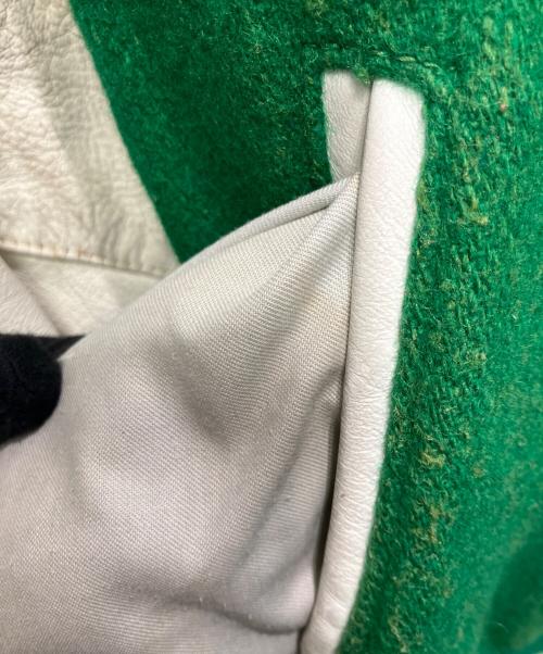 Golden Bear（ゴールデンベア）Golden Bear (ゴールデンベア) 袖革スタジャン グリーン×ホワイト サイズ:Mの古着・服飾アイテム