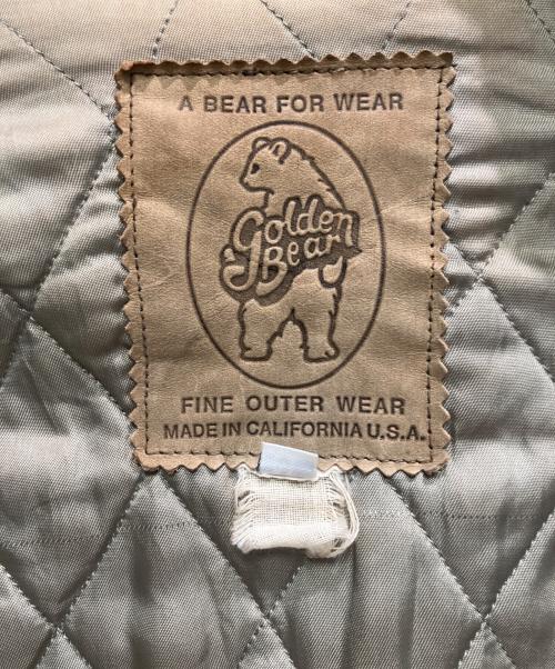 Golden Bear（ゴールデンベア）Golden Bear (ゴールデンベア) 袖革スタジャン グリーン×ホワイト サイズ:Mの古着・服飾アイテム