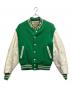 Golden Bear（ゴールデンベア）の古着「袖革スタジャン」｜グリーン×ホワイト