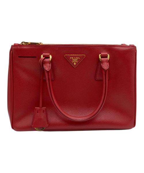 PRADA（プラダ）PRADA (プラダ) 2WAYハンドバッグ レッドの古着・服飾アイテム