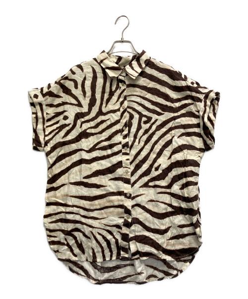 LAUREN RALPH LAUREN（ローレンラルフローレン）LAUREN RALPH LAUREN (ローレンラルフローレン) 半袖シャツ ベージュ サイズ:Lの古着・服飾アイテム