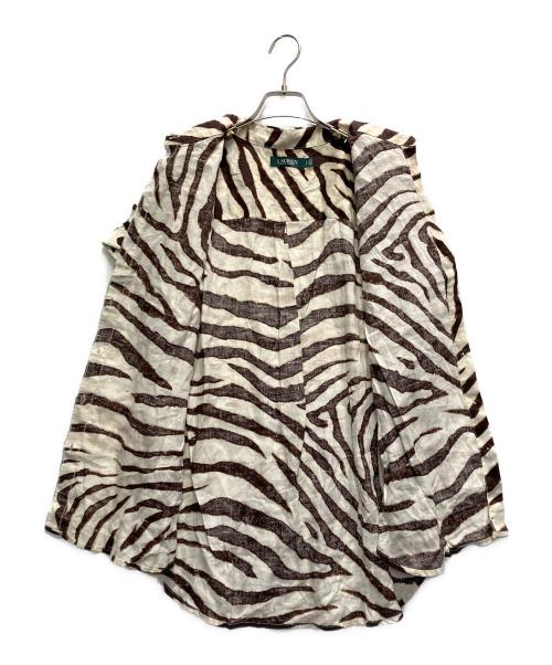 LAUREN RALPH LAUREN（ローレンラルフローレン）LAUREN RALPH LAUREN (ローレンラルフローレン) 半袖シャツ ベージュ サイズ:Lの古着・服飾アイテム