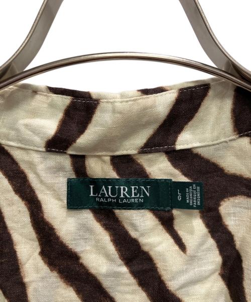 LAUREN RALPH LAUREN（ローレンラルフローレン）LAUREN RALPH LAUREN (ローレンラルフローレン) 半袖シャツ ベージュ サイズ:Lの古着・服飾アイテム
