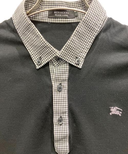 BURBERRY BLACK LABEL（バーバリーブラックレーベル）BURBERRY BLACK LABEL (バーバリーブラックレーベル) 半袖ポロシャツ ブラック サイズ:2の古着・服飾アイテム