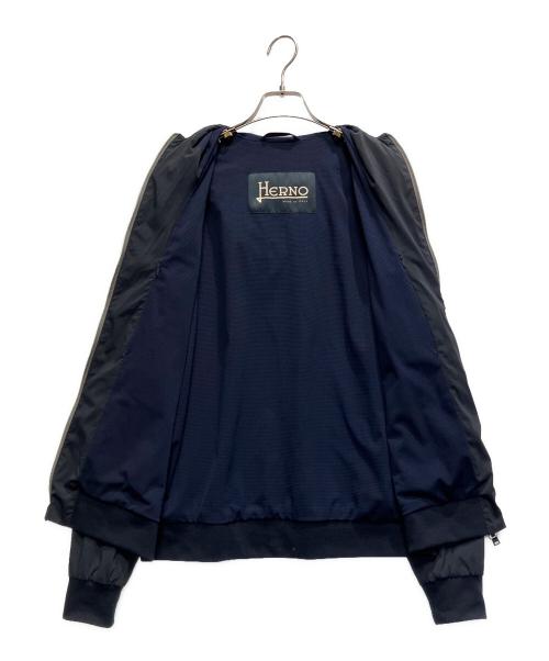 HERNO（ヘルノ）HERNO (ヘルノ) リゾート ニットエフェクト インターロック&トラベルナイロン ポネンテ ジャケット ネイビー サイズ:Lの古着・服飾アイテム