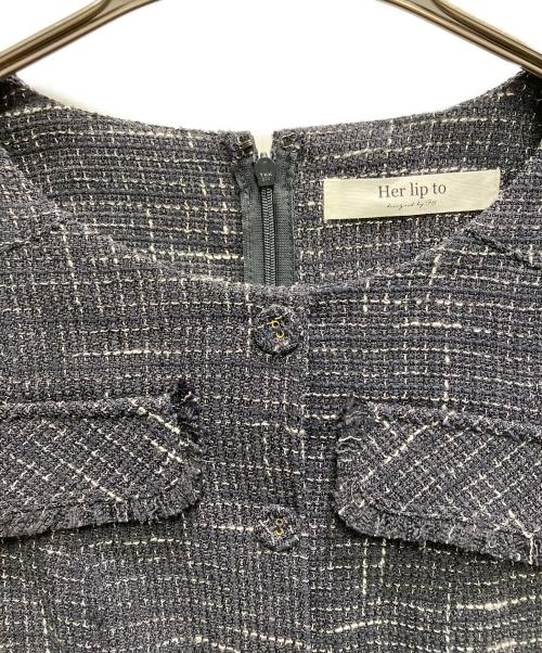 HER LIP TO（ハーリップトゥ）Her lip to (ハーリップトゥ) 半袖ワンピース ブラック サイズ:Sの古着・服飾アイテム
