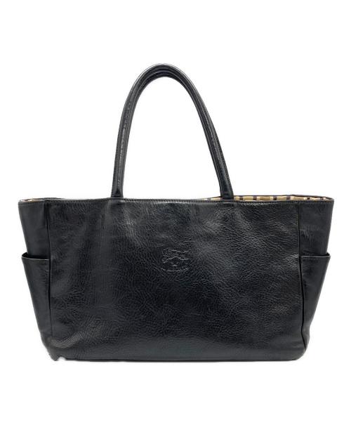 IL BISONTE（イル ビゾンテ）IL BISONTE (イル ビゾンテ) レザートートバッグ ブラックの古着・服飾アイテム