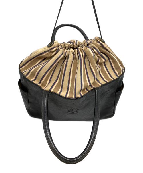 IL BISONTE（イル ビゾンテ）IL BISONTE (イル ビゾンテ) レザートートバッグ ブラックの古着・服飾アイテム