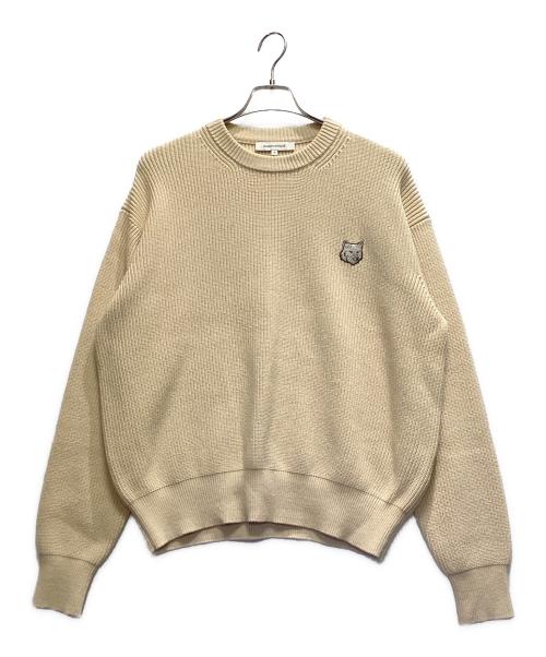 maison kitsune（メゾンキツネ）maison kitsune (メゾンキツネ) 厚手ニット カーキ サイズ:Mの古着・服飾アイテム