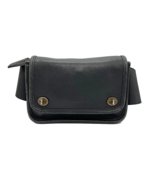 COACH（コーチ）COACH (コーチ) レザーショルダーバッグ ブラックの古着・服飾アイテム