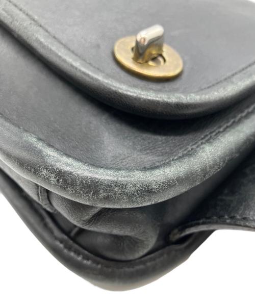 COACH（コーチ）COACH (コーチ) レザーショルダーバッグ ブラックの古着・服飾アイテム