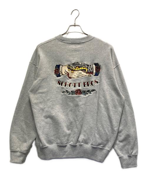 Schott（ショット）Schott (ショット) クルーネックスウェット グレー サイズ:Lの古着・服飾アイテム