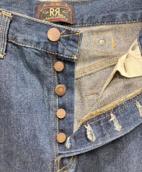 DOUBLE RL（ダブルアールエル）DOUBLE RL (ダブルアールエル) シンチバックデニムパンツ インディゴ サイズ:W33の古着・服飾アイテム