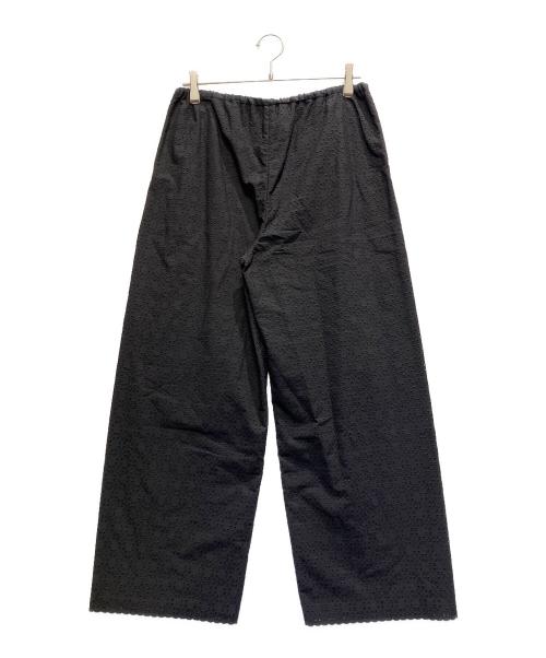 DRAWER（ドゥロワー）Drawer (ドゥロワー) エンブロレースドロストパンツ ブラック サイズ:38の古着・服飾アイテム