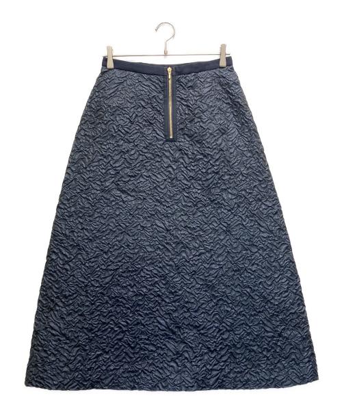 DRAWER（ドゥロワー）Drawer (ドゥロワー) ウェストギャザースカート ネイビー サイズ:Ｌの古着・服飾アイテム