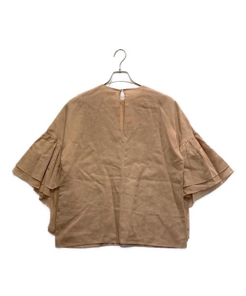 DRAWER（ドゥロワー）Drawer (ドゥロワー) 半袖ブラウス ブラウン サイズ:１の古着・服飾アイテム