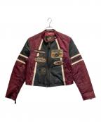 HARLEY-DAVIDSONハーレーダビッドソン）の古着「レーシングジャケット」｜ブラック×ワインレッド