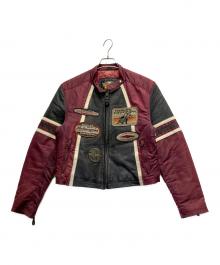 HARLEY-DAVIDSON（ハーレーダビッドソン）の古着「レーシングジャケット」｜ブラック×ワインレッド