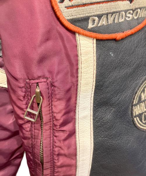HARLEY-DAVIDSON（ハーレーダビッドソン）HARLEY-DAVIDSON (ハーレーダビッドソン) レーシングジャケット ブラック×ワインレッド サイズ:Lの古着・服飾アイテム