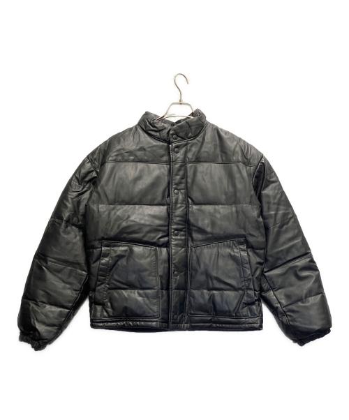 Schott（ショット）Schott (ショット) レザーダウンジャケット ブラック サイズ:Mの古着・服飾アイテム