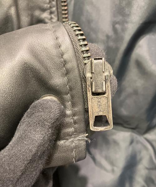Schott（ショット）Schott (ショット) レザーダウンジャケット ブラック サイズ:Mの古着・服飾アイテム