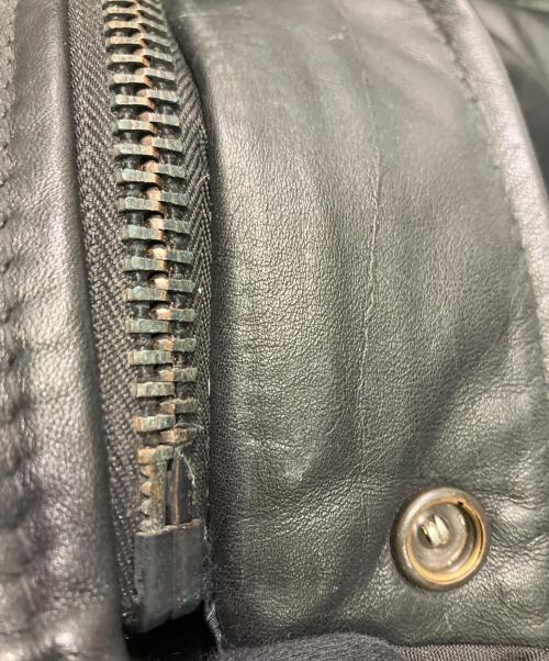 Schott（ショット）Schott (ショット) レザーダウンジャケット ブラック サイズ:Mの古着・服飾アイテム