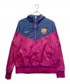 NIKE×FCバルセロナナイキ×エフシーバルセロナ）の古着「フーデッドジャケット」｜ネイビー×ワインレッド