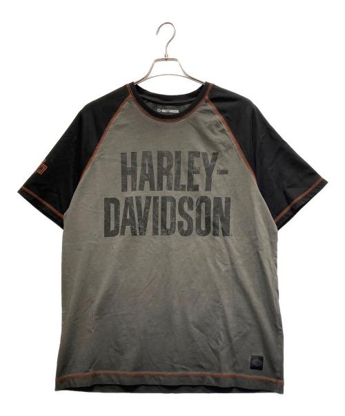 HARLEY-DAVIDSON（ハーレーダビッドソン）HARLEY-DAVIDSON (ハーレーダビッドソン) 半袖カットソー グレー×ブラック サイズ:L 未使用品の古着・服飾アイテム