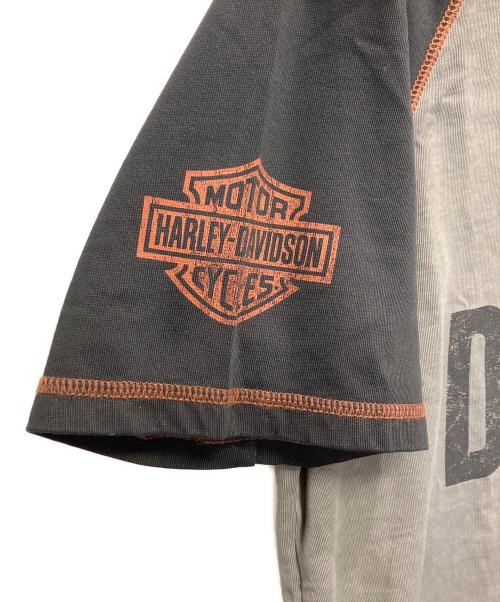 HARLEY-DAVIDSON（ハーレーダビッドソン）HARLEY-DAVIDSON (ハーレーダビッドソン) 半袖カットソー グレー×ブラック サイズ:L 未使用品の古着・服飾アイテム