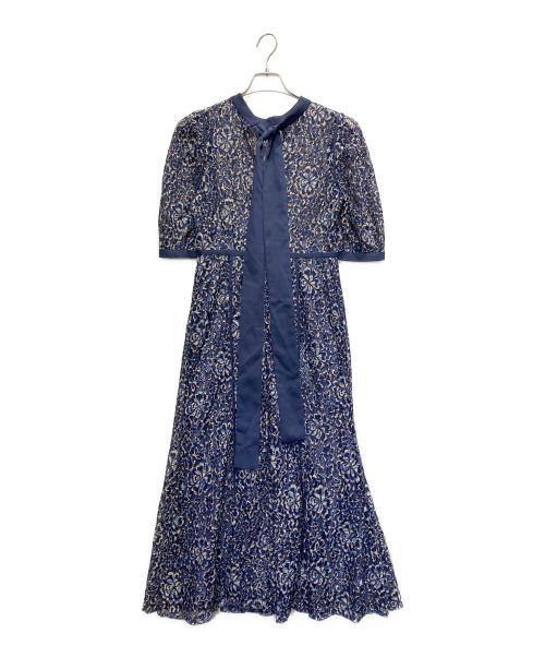 Mystrada（マイストラーダ）Mystrada (マイストラーダ) 半袖ワンピース ネイビー サイズ:36の古着・服飾アイテム