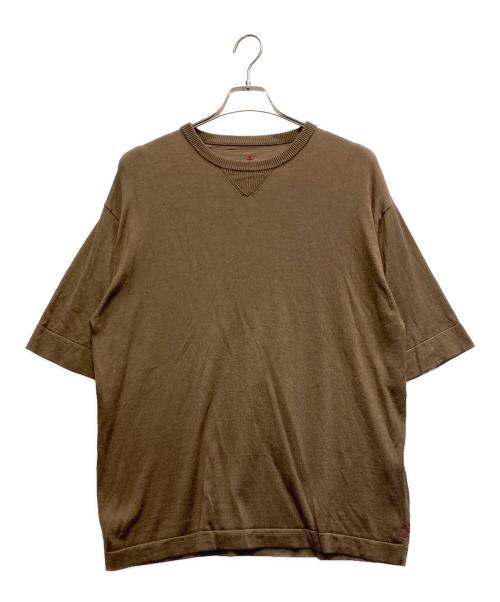 SIDE SLOPE（サイドスロープ）SIDE SLOPE (サイドスロープ) 半袖カットソー ブラウン サイズ:２の古着・服飾アイテム