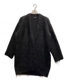 ATON（エイトン）の古着「モヘアオーバーサイズカーディガン」｜ブラック