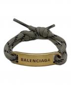BALENCIAGAバレンシアガ）の古着「プレートブレスレット」｜ゴールド×グレー