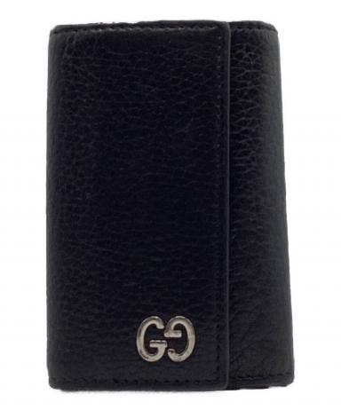 美品　GUCCI ブラックレザー　6連キーケース　GG柄　473924 中古・古着通販】GUCCI (グッチ) 6連キーケース ブラック｜ブランド