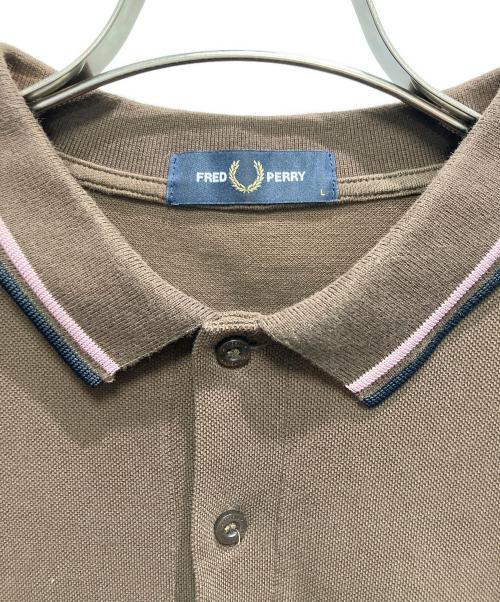 FRED PERRY（フレッドペリー）FRED PERRY (フレッドペリー) ポロシャツ ブラウン サイズ:Lの古着・服飾アイテム