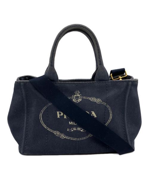 PRADA（プラダ）PRADA (プラダ) 2WAYバッグ ネイビーの古着・服飾アイテム