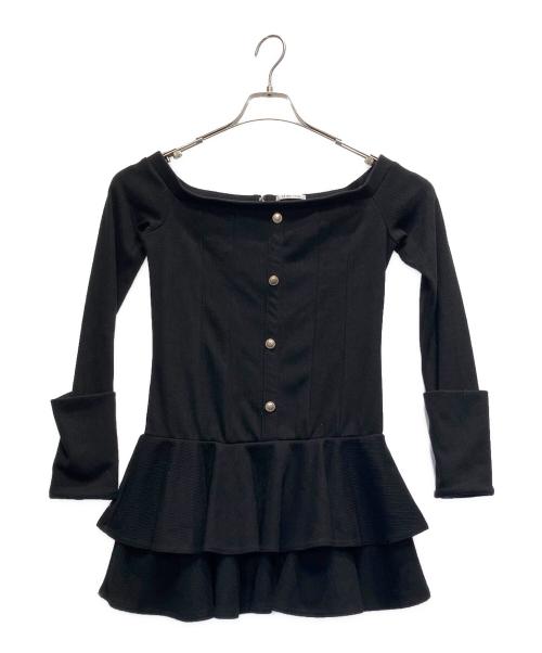 M ME EME（エムミーエメ）M ME EME (エムミーエメ) ニットワンピース ブラック サイズ:FREEの古着・服飾アイテム
