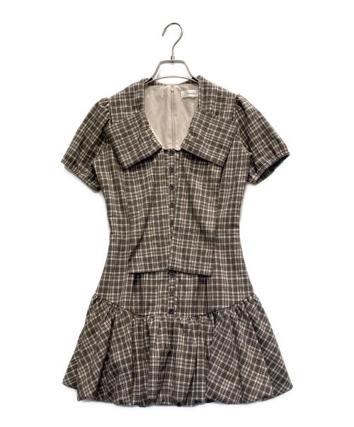 darich（ダーリッチ）darich (ダーリッチ) 半袖ワンピース ダークブラウン サイズ:FREEの古着・服飾アイテム