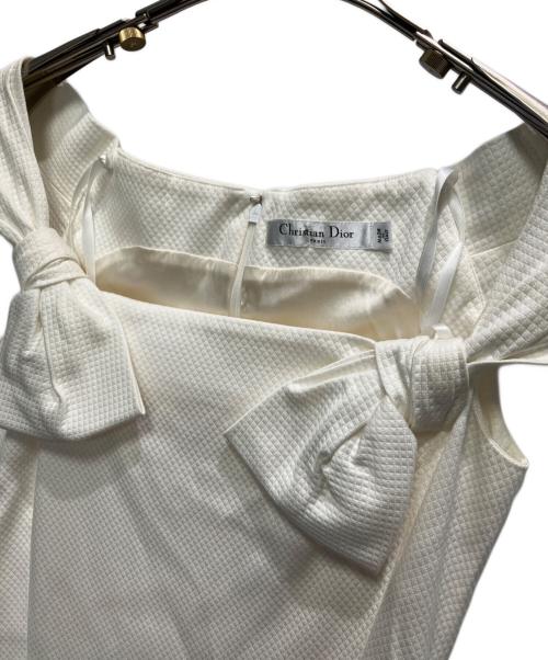 Christian Dior（クリスチャン ディオール）Christian Dior (クリスチャン ディオール) 半袖ワンピース ホワイト サイズ:Mの古着・服飾アイテム